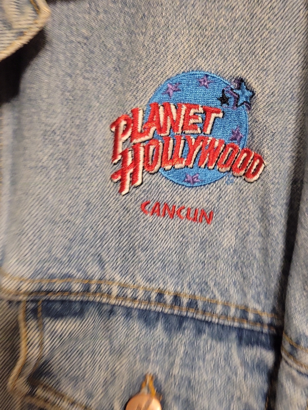 Cancun Light Blue Denim Jacket Lg - Picture 6 of 8